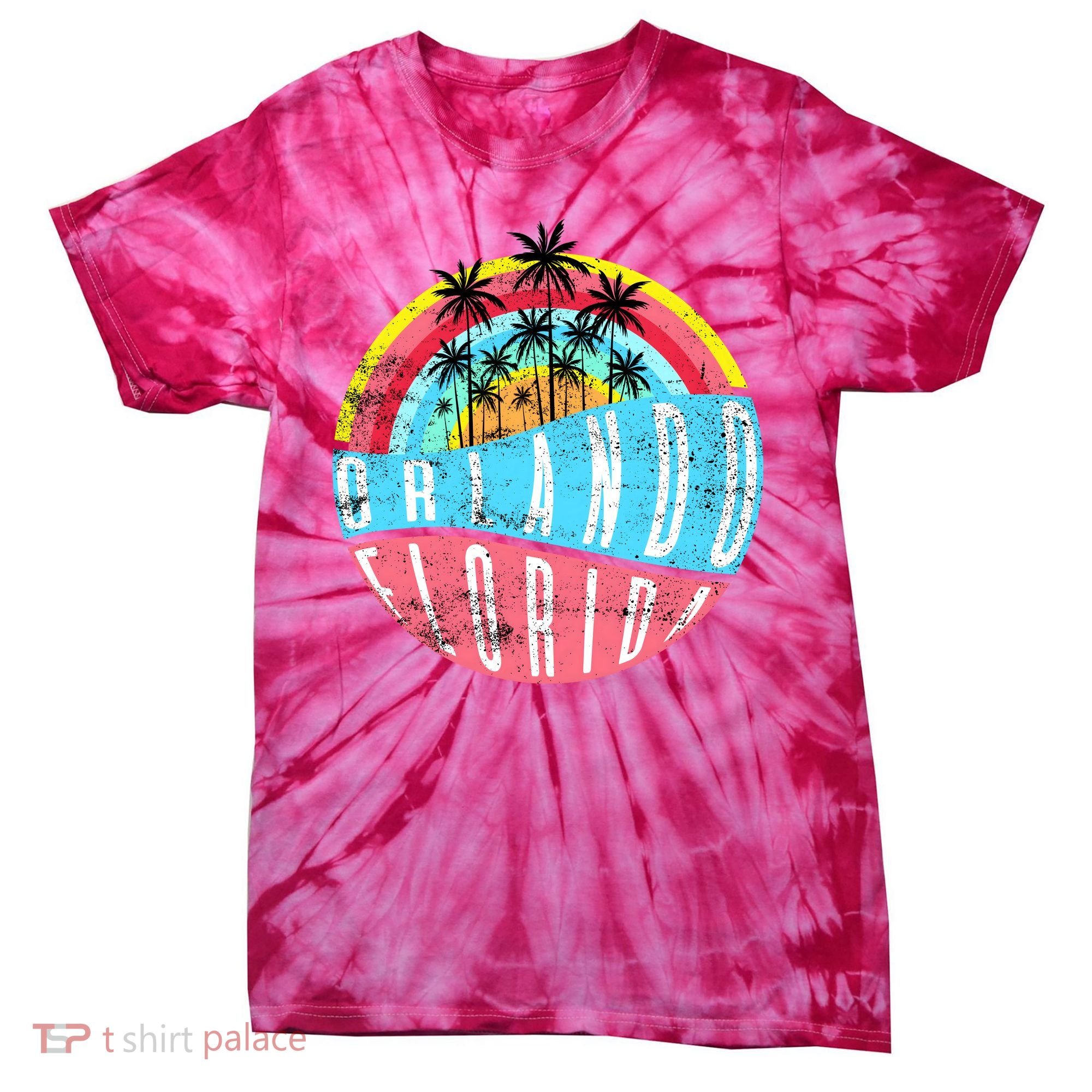 Retro Orlando Florida Icon Tie-Dye T-Shirt