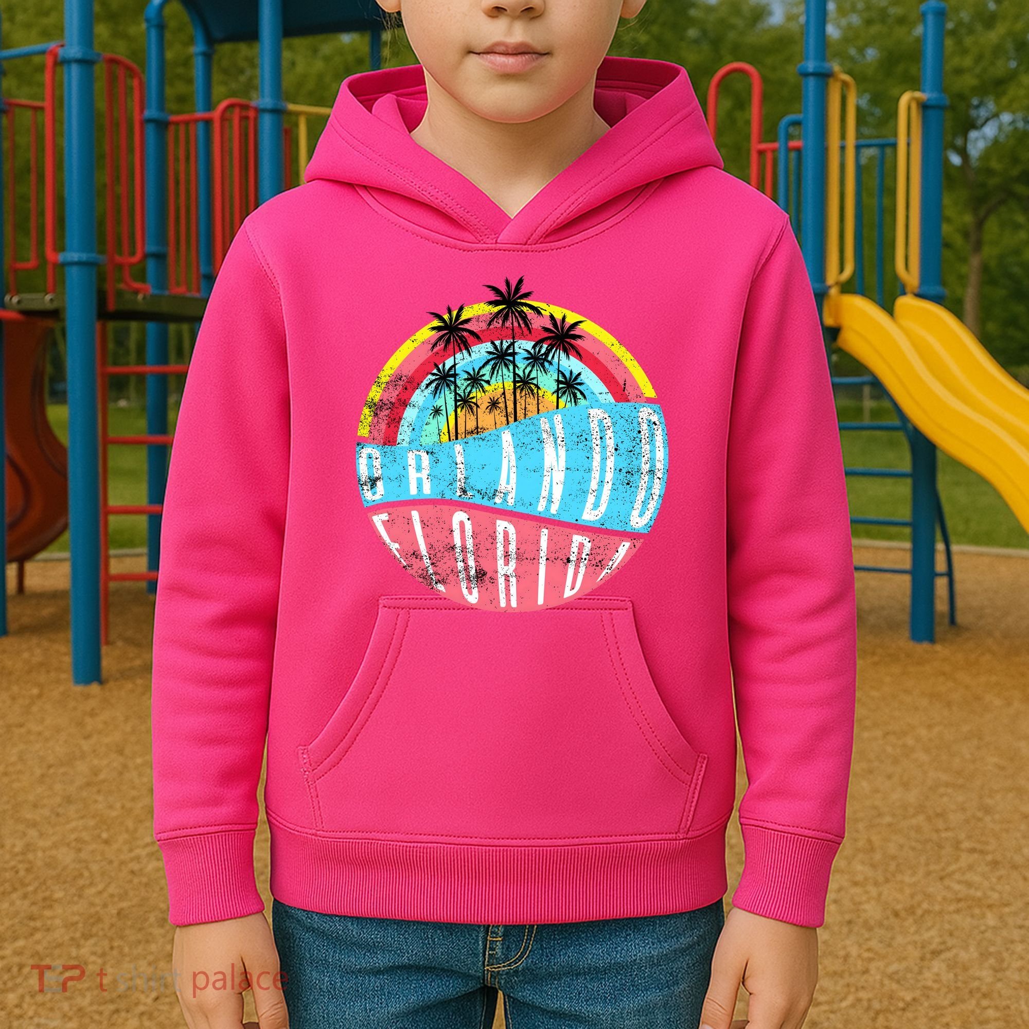 Retro Orlando Florida Icon Kids Hoodie