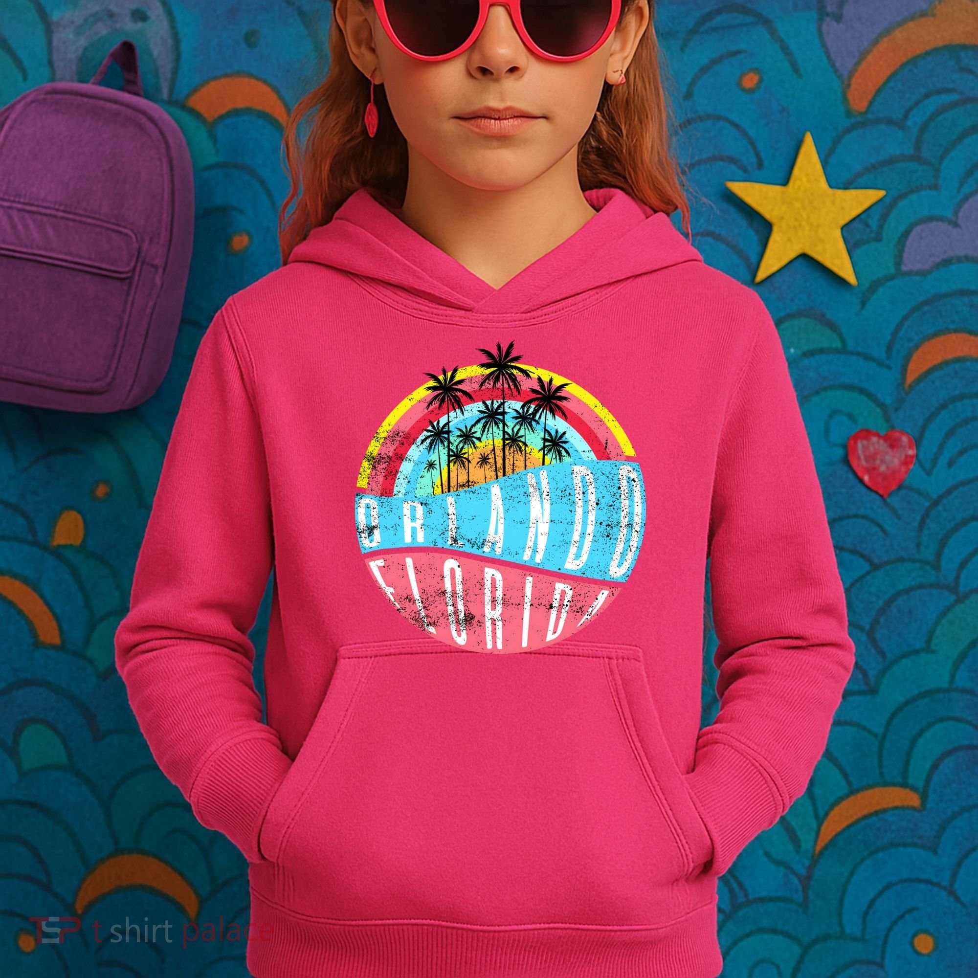 Retro Orlando Florida Icon Kids Hoodie