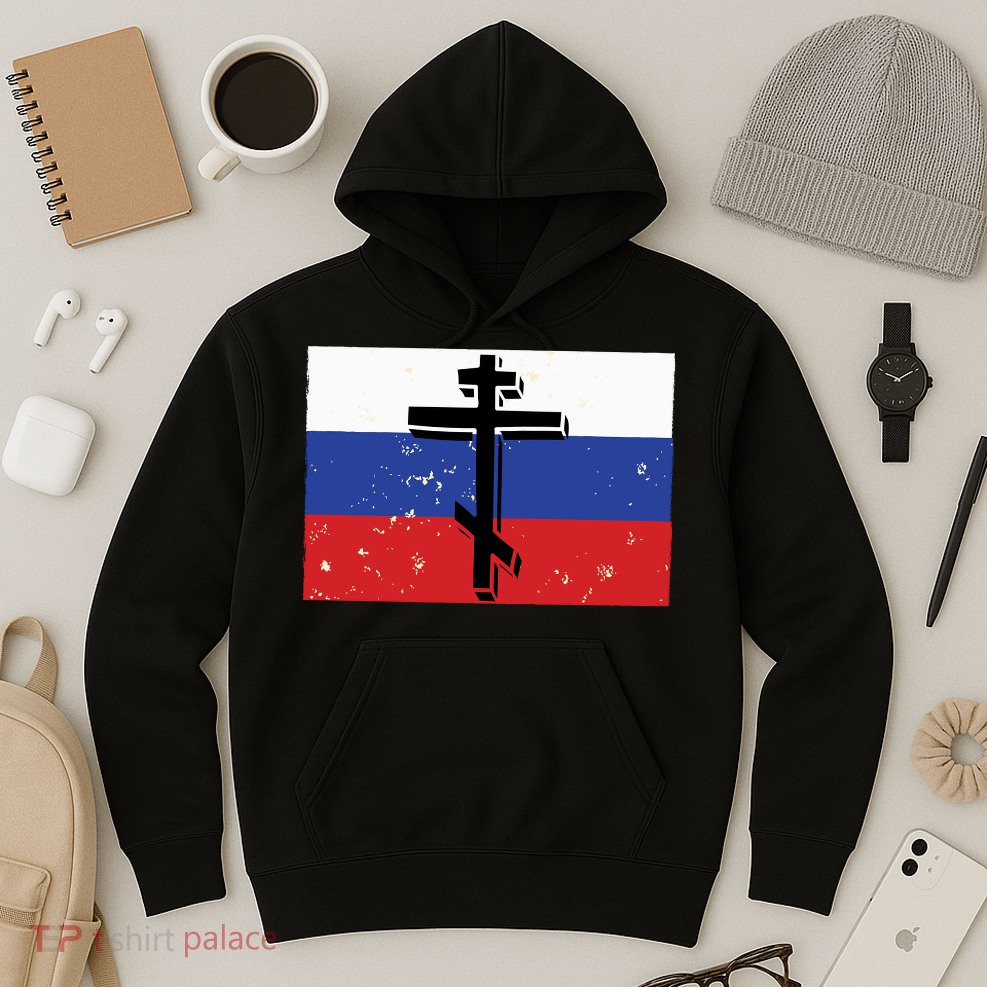 Russian Orthodox Flag Cross Gift Hoodie