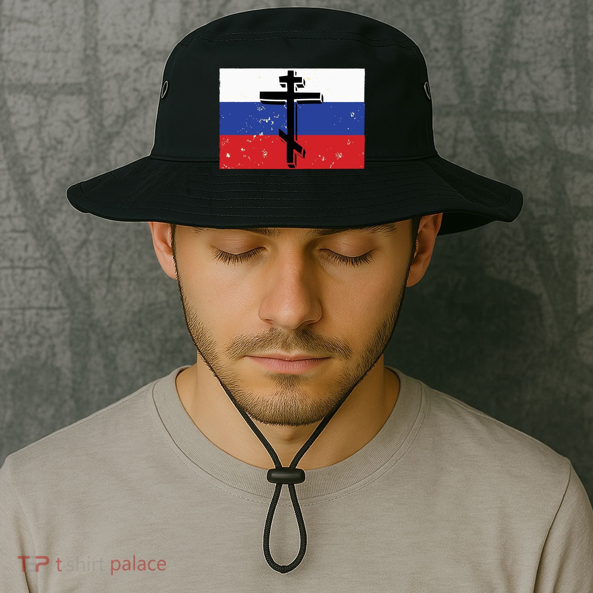 Russian Orthodox Flag Cross Gift Bucket Hat
