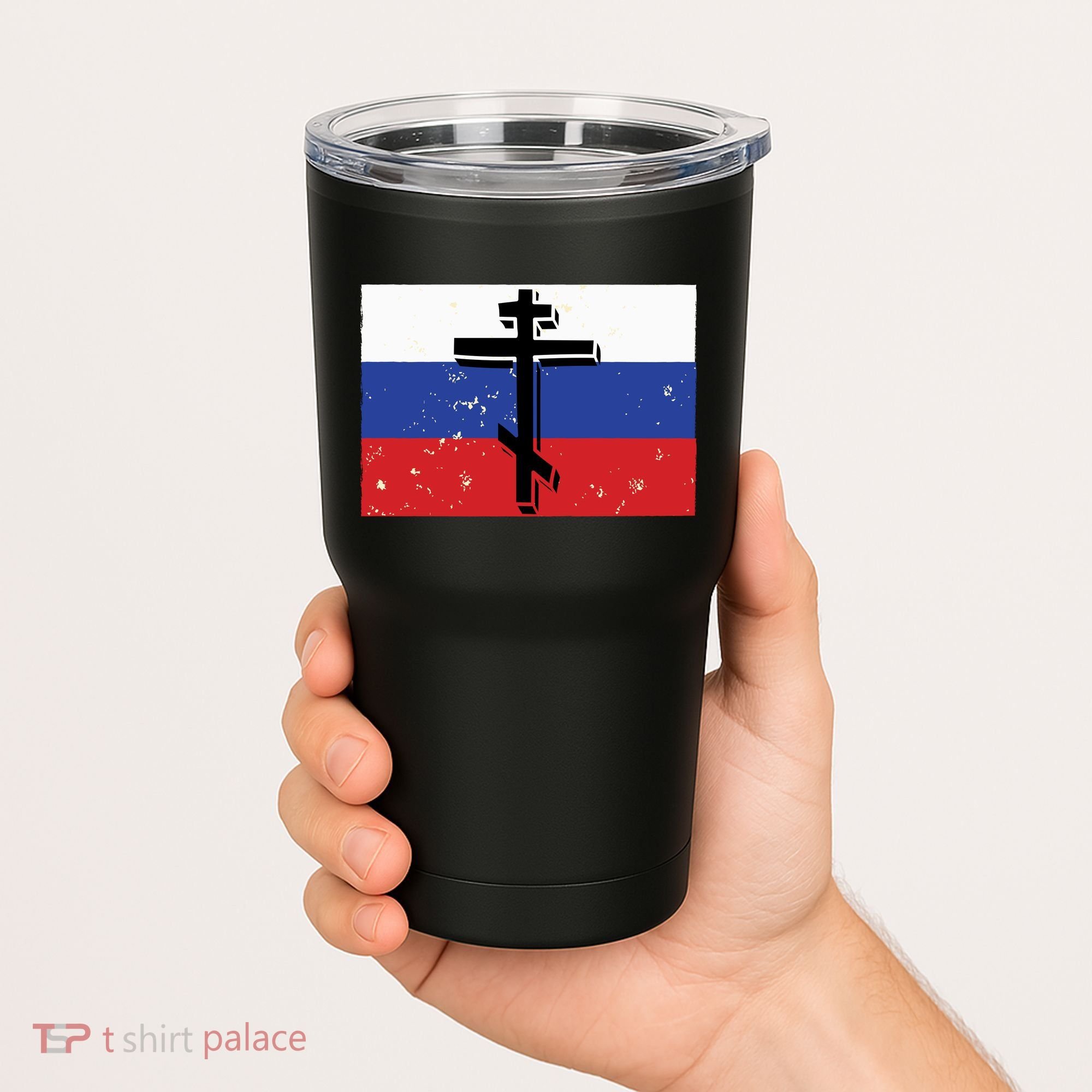 Russian Orthodox Flag Cross Gift Tumbler