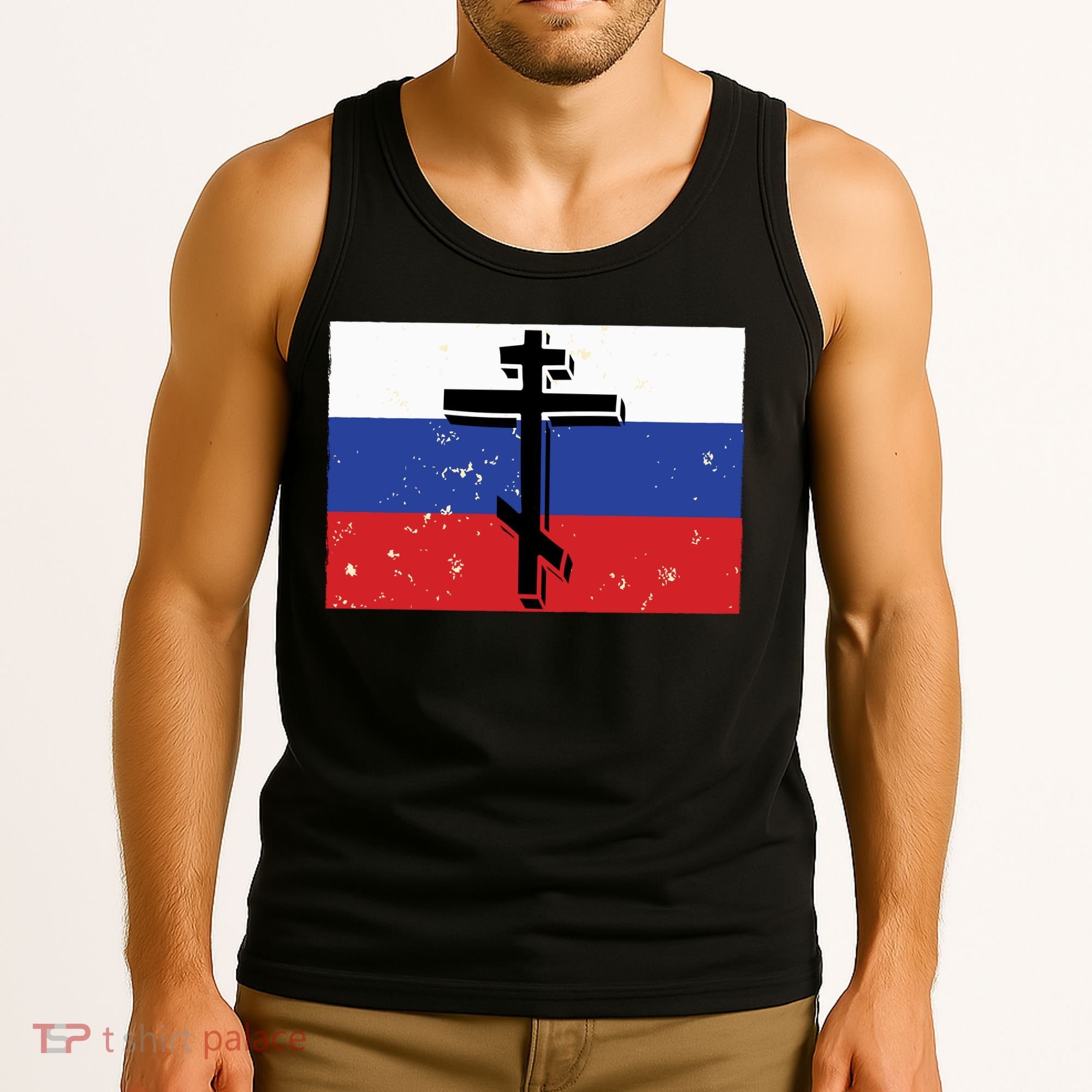 Russian Orthodox Flag Cross Gift Tank Top