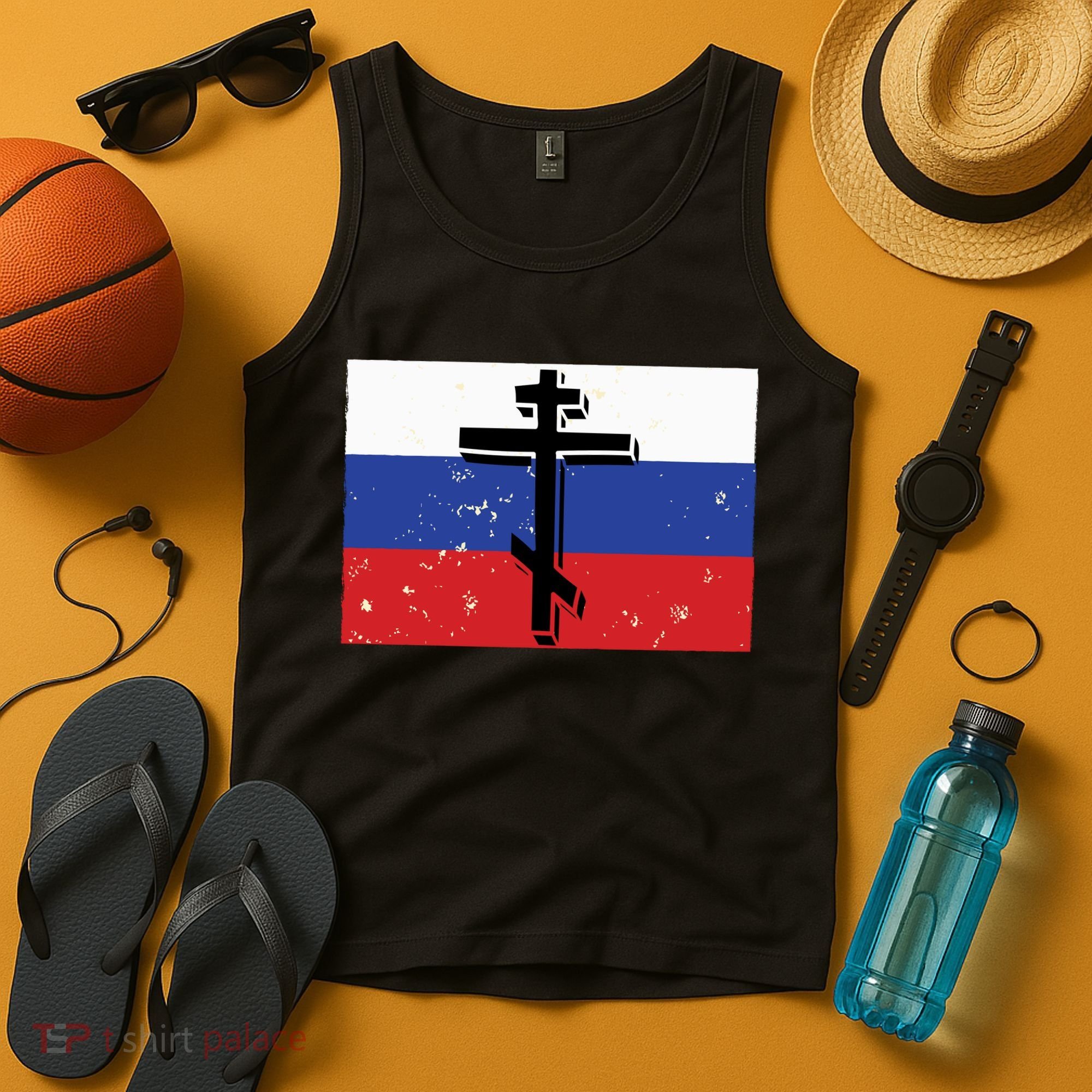 Russian Orthodox Flag Cross Gift Tank Top
