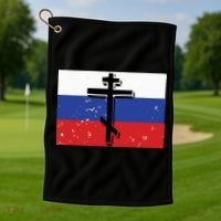 Russian Orthodox Flag Cross Gift Golf Towel thumb 1