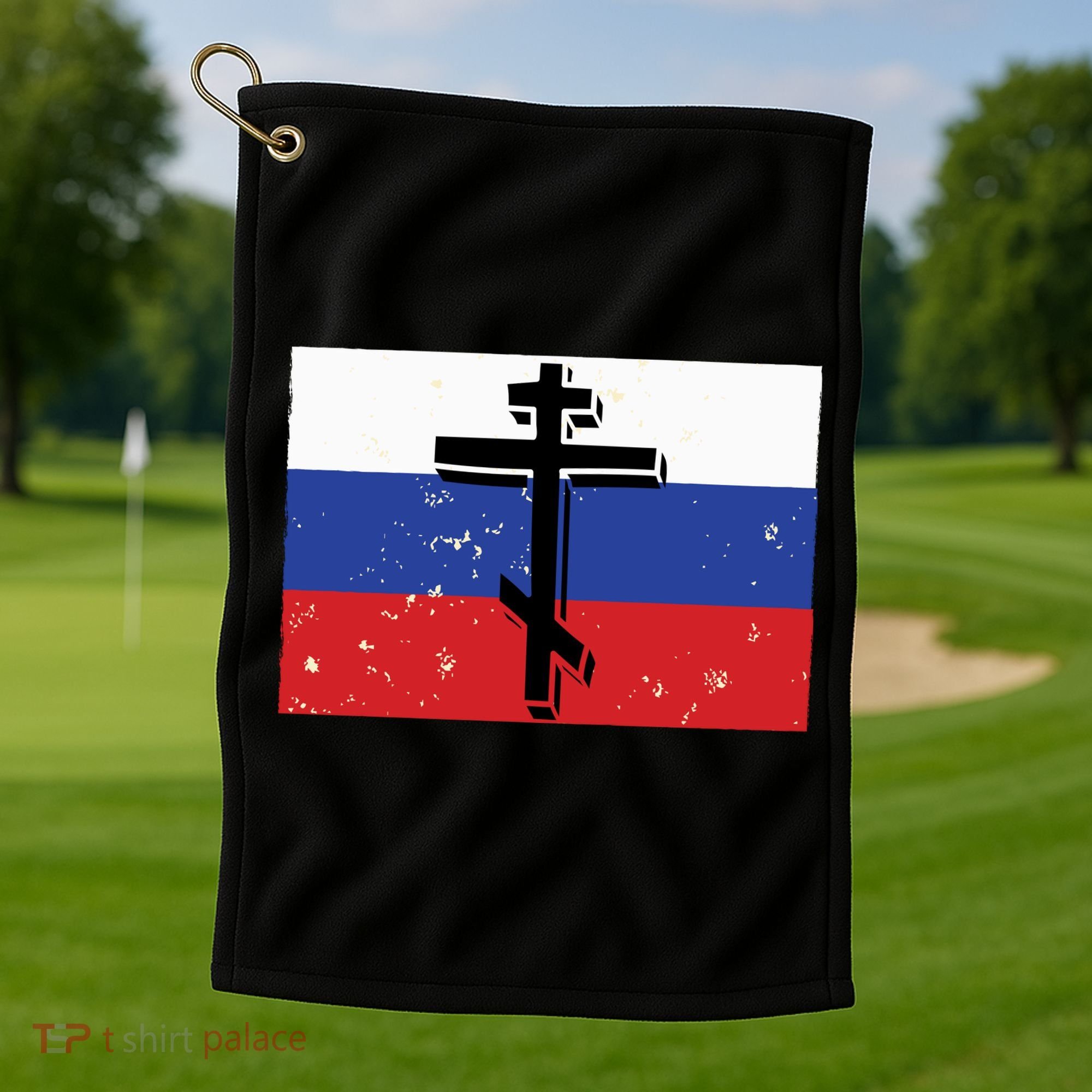 Russian Orthodox Flag Cross Gift Golf Towel