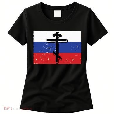 Russian Orthodox Flag Cross Gift Women's T-Shirt
