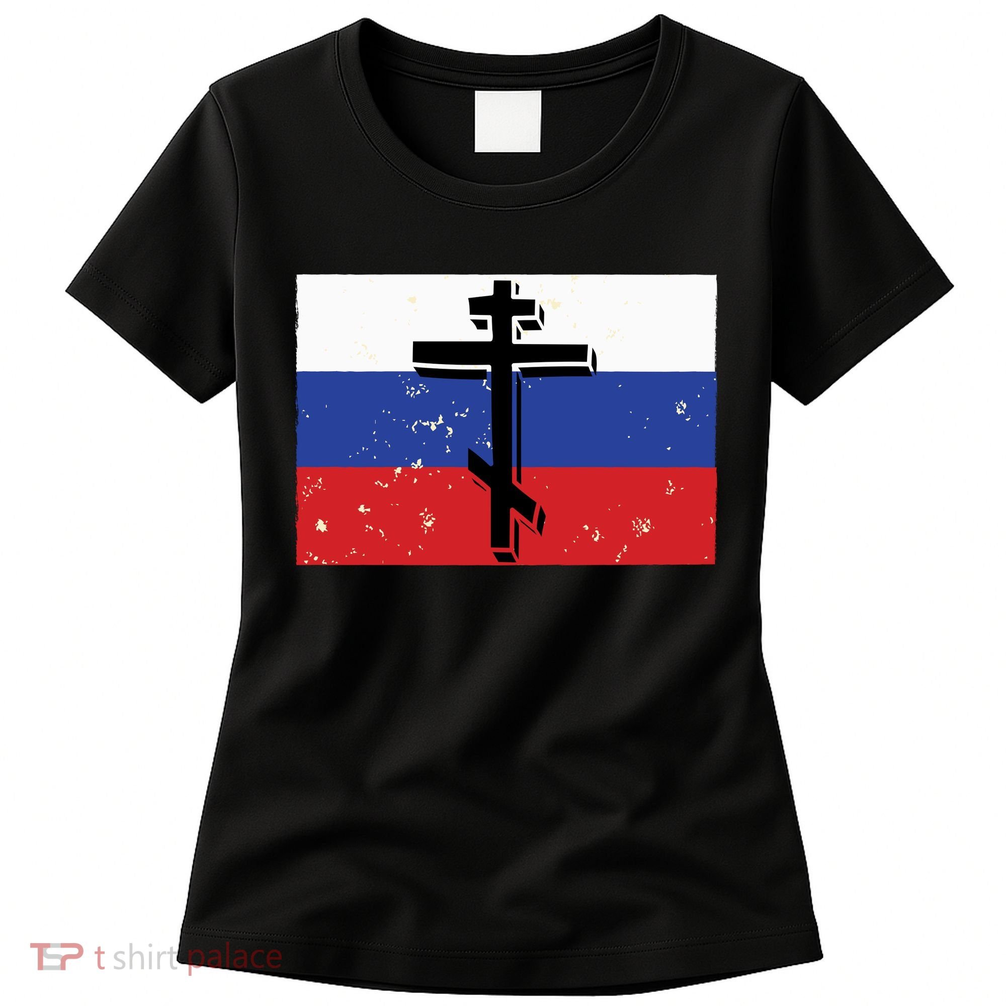 Russian Orthodox Flag Cross Gift Women's T-Shirt