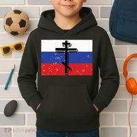 Russian Orthodox Flag Cross Gift Kids Hoodie thumb 2