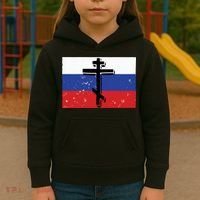 Russian Orthodox Flag Cross Gift Kids Hoodie thumb 3