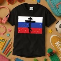 Russian Orthodox Flag Cross Gift Kids T-Shirt thumb 3