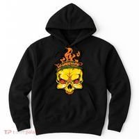 Rage Of Fire Faming Skull Creepy Skeleton Hoodie thumb 0