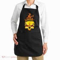 Rage Of Fire Faming Skull Creepy Skeleton Apron thumb 2