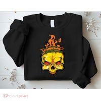 Rage Of Fire Faming Skull Creepy Skeleton Sweatshirt thumb 2