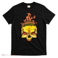 Rage Of Fire Faming Skull Creepy Skeleton T-Shirt thumb 0