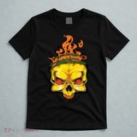 Rage Of Fire Faming Skull Creepy Skeleton T-Shirt thumb 5