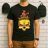 Rage Of Fire Faming Skull Creepy Skeleton T-Shirt thumb 6