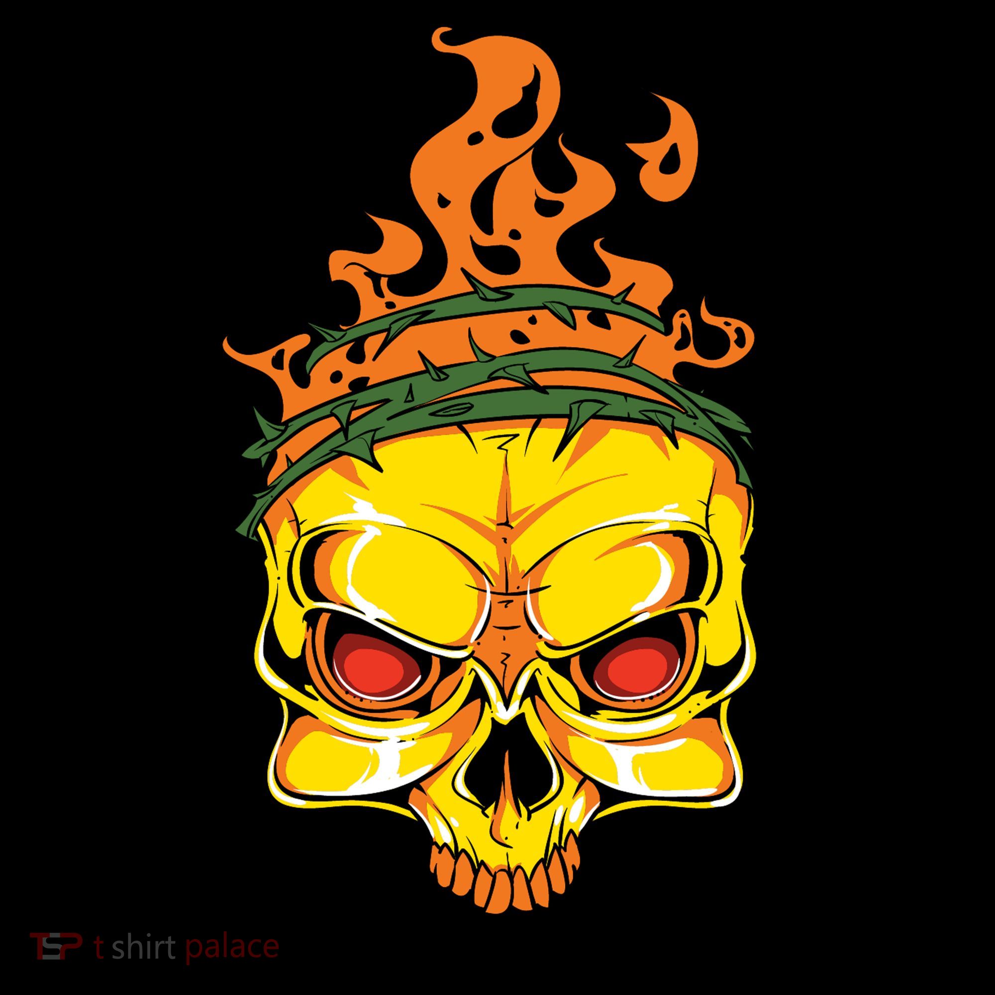 Rage Of Fire Faming Skull Creepy Skeleton Coffee Mug