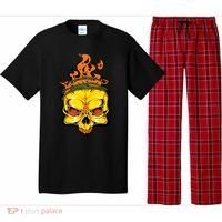 Rage Of Fire Faming Skull Creepy Skeleton Pajama Set thumb 0