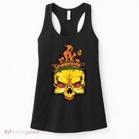 Rage Of Fire Faming Skull Creepy Skeleton Women's Tank Top thumb 0
