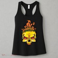 Rage Of Fire Faming Skull Creepy Skeleton Women's Tank Top thumb 3