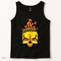 Rage Of Fire Faming Skull Creepy Skeleton Tank Top thumb 2