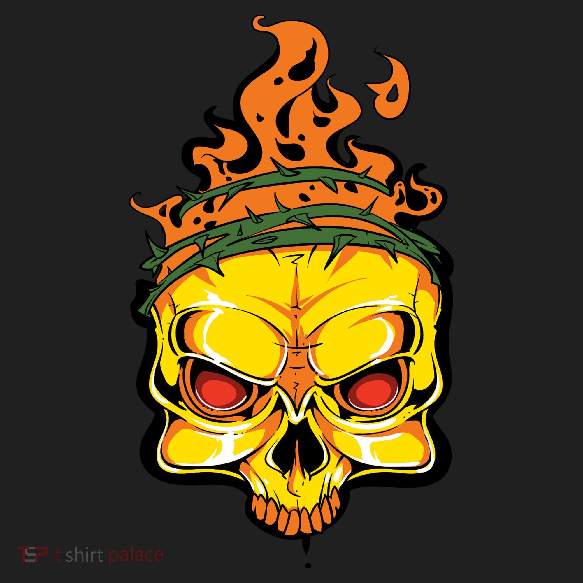 Rage Of Fire Faming Skull Creepy Skeleton Golf Towel