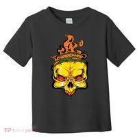 Rage Of Fire Faming Skull Creepy Skeleton Toddler T-Shirt thumb 0