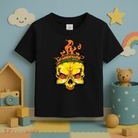 Rage Of Fire Faming Skull Creepy Skeleton Toddler T-Shirt thumb 3