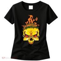 Rage Of Fire Faming Skull Creepy Skeleton Women's T-Shirt thumb 0