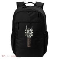 Rock On Guitar Neck Rock & Roll Halloween Skeleton Hand Backpack thumb 0