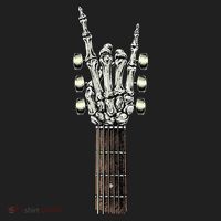 Rock On Guitar Neck Rock & Roll Halloween Skeleton Hand Beanie thumb 2