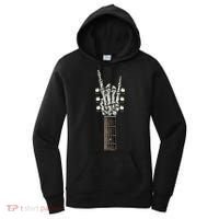 Rock On Guitar Neck Rock & Roll Halloween Skeleton Hand Women's Hoodie thumb 0