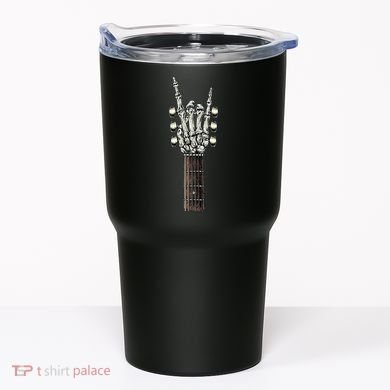 Rock On Guitar Neck Rock & Roll Halloween Skeleton Hand Tumbler