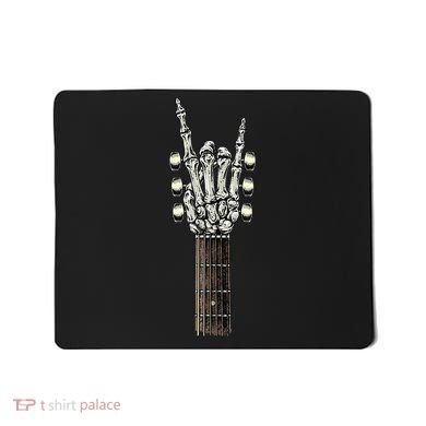 Rock On Guitar Neck Rock & Roll Halloween Skeleton Hand Mousepad