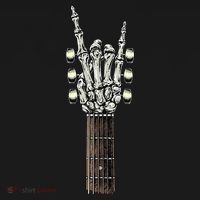 Rock On Guitar Neck Rock & Roll Halloween Skeleton Hand Mousepad thumb 1