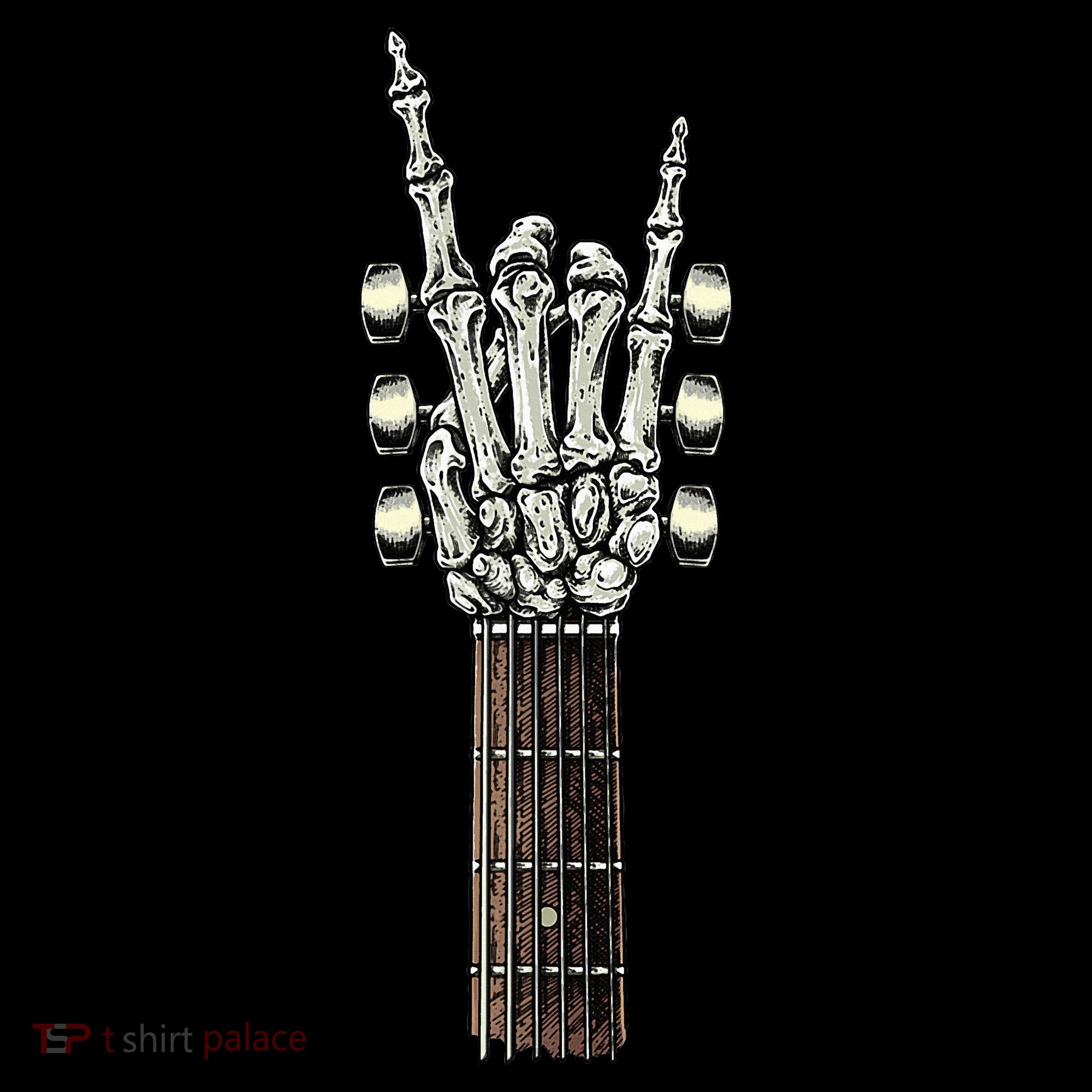 Rock On Guitar Neck Rock & Roll Halloween Skeleton Hand Mousepad