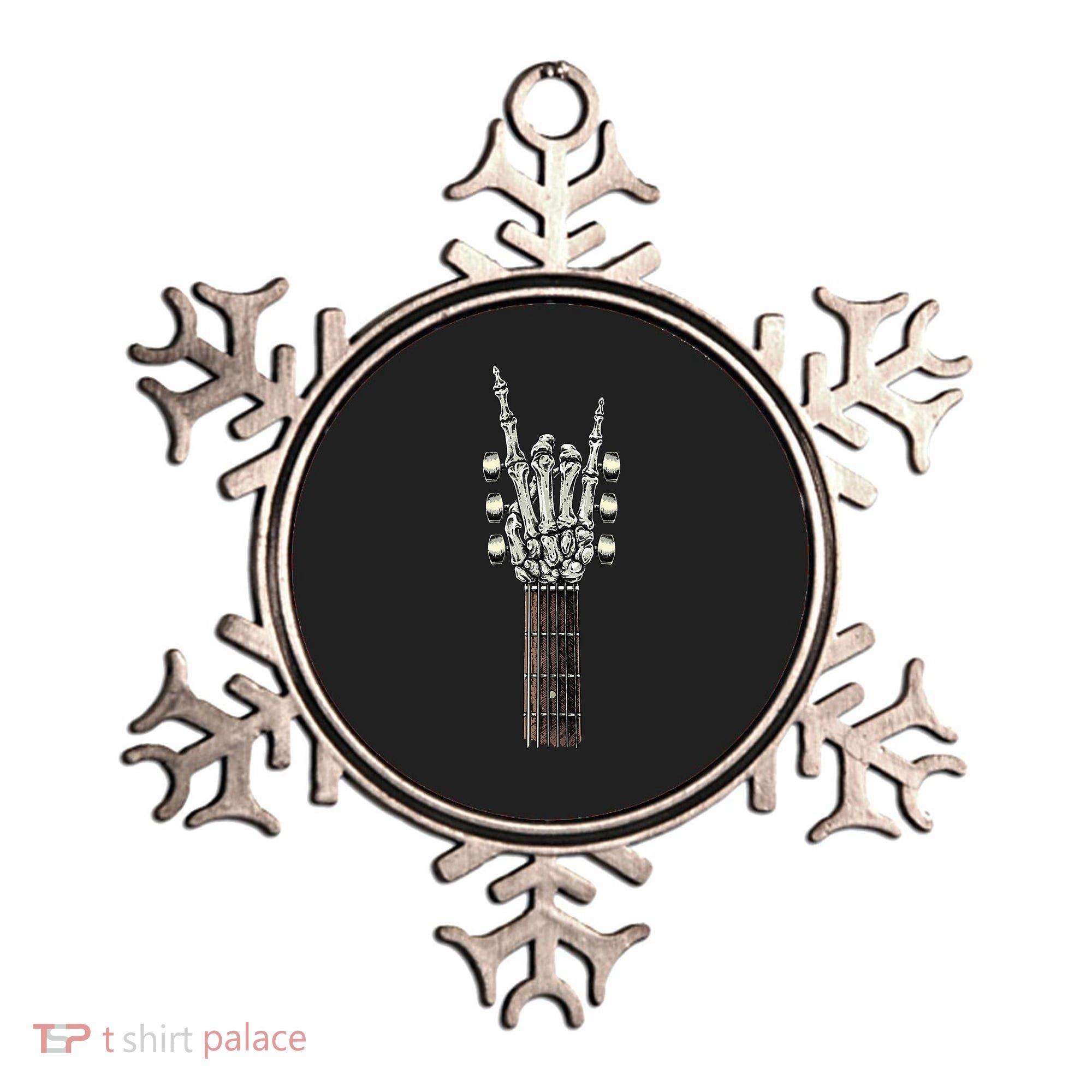 Rock On Guitar Neck Rock & Roll Halloween Skeleton Hand Ornament