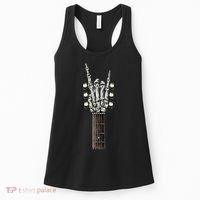Rock On Guitar Neck Rock & Roll Halloween Skeleton Hand Women's Tank Top thumb 0