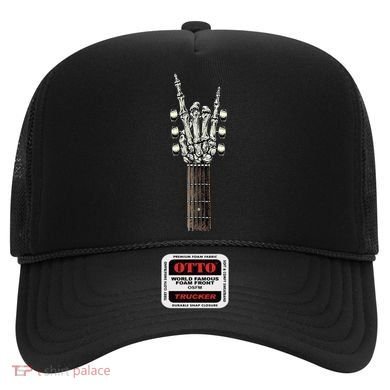 Rock On Guitar Neck Rock & Roll Halloween Skeleton Hand Hat