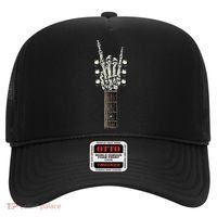 Rock On Guitar Neck Rock & Roll Halloween Skeleton Hand Hat thumb 0