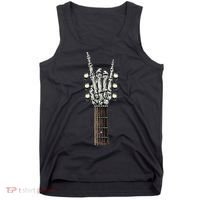 Rock On Guitar Neck Rock & Roll Halloween Skeleton Hand Tank Top thumb 0