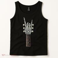 Rock On Guitar Neck Rock & Roll Halloween Skeleton Hand Tank Top thumb 2