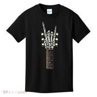 Rock On Guitar Neck Rock & Roll Halloween Skeleton Hand Kids T-Shirt thumb 0