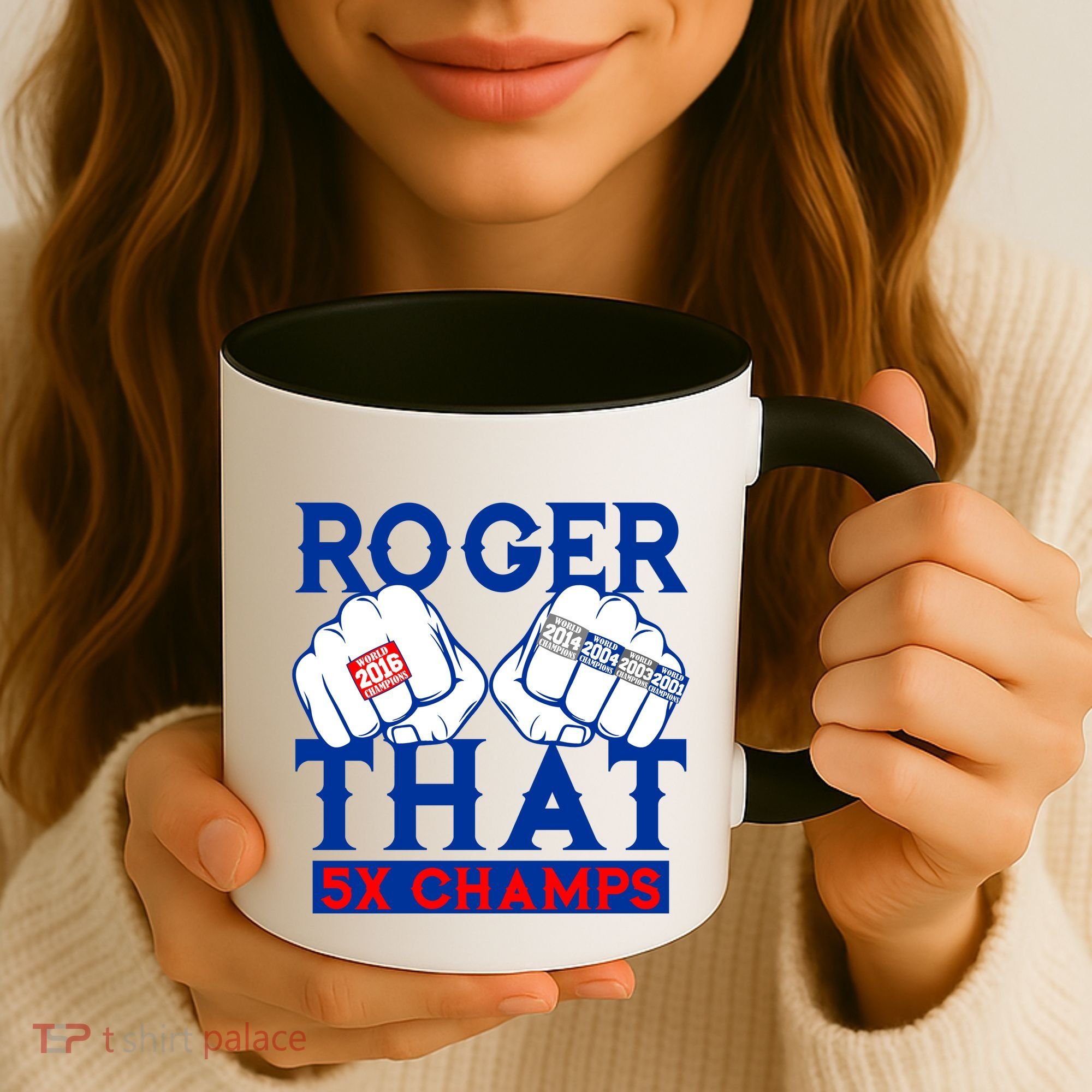 Roger That 5 Time World Champions Rings Coffee Mug
