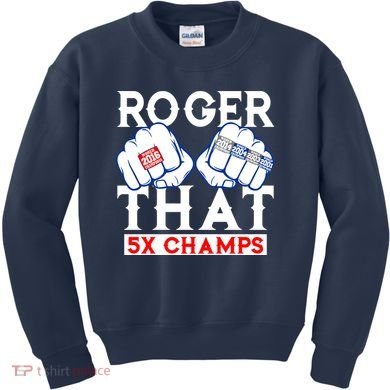 Roger That 5 Time World Champions Rings Kids Sweatshirt