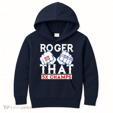 Roger That 5 Time World Champions Rings Kids Hoodie