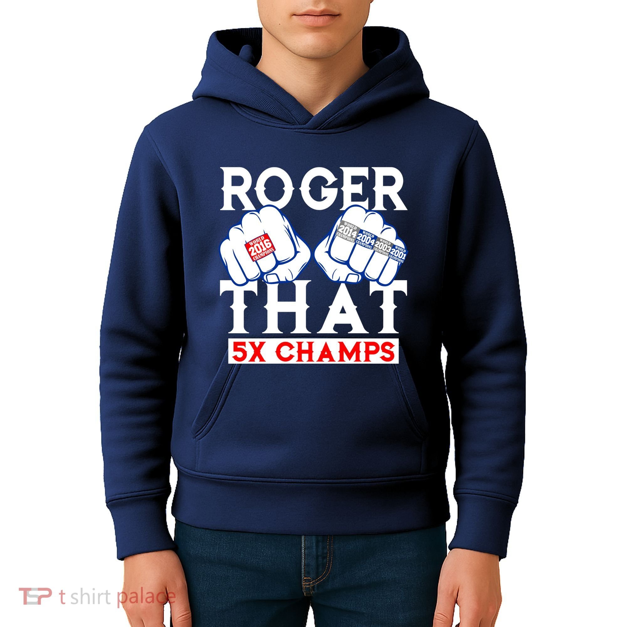 Roger That 5 Time World Champions Rings Kids Hoodie