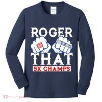 Roger That 5 Time World Champions Rings Kids Long Sleeve Shirt thumb 0
