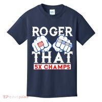 Roger That 5 Time World Champions Rings Kids T-Shirt thumb 0